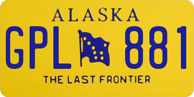 AK license plate GPL881