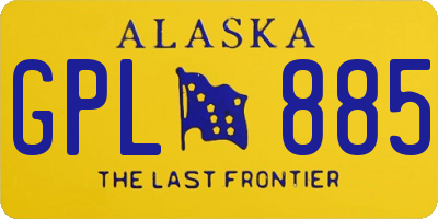 AK license plate GPL885