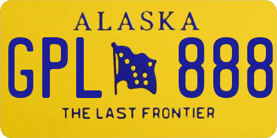 AK license plate GPL888