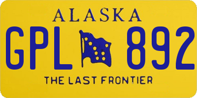 AK license plate GPL892