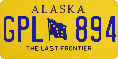 AK license plate GPL894