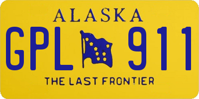 AK license plate GPL911