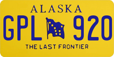 AK license plate GPL920