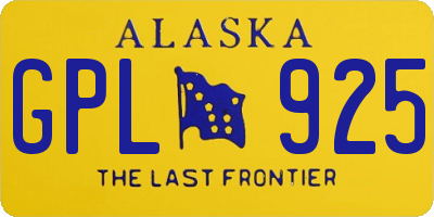 AK license plate GPL925