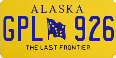 AK license plate GPL926