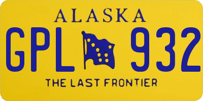 AK license plate GPL932