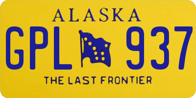 AK license plate GPL937