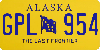 AK license plate GPL954