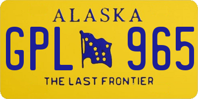 AK license plate GPL965