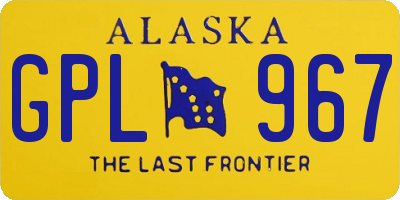 AK license plate GPL967