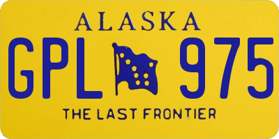 AK license plate GPL975