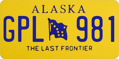 AK license plate GPL981