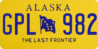 AK license plate GPL982
