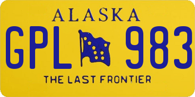 AK license plate GPL983
