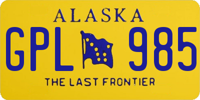 AK license plate GPL985