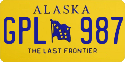 AK license plate GPL987