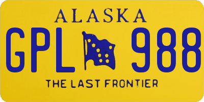 AK license plate GPL988