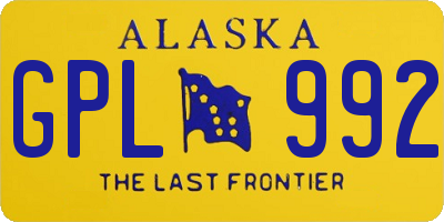 AK license plate GPL992