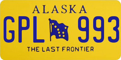 AK license plate GPL993