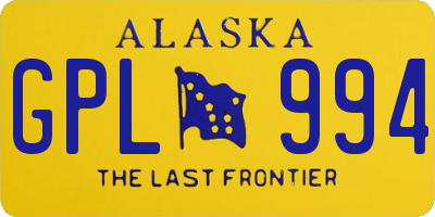 AK license plate GPL994