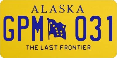AK license plate GPM031