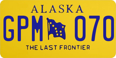 AK license plate GPM070