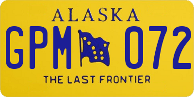 AK license plate GPM072