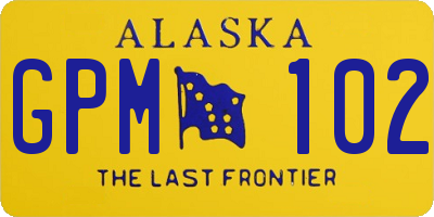 AK license plate GPM102