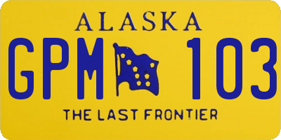 AK license plate GPM103