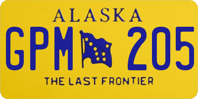 AK license plate GPM205