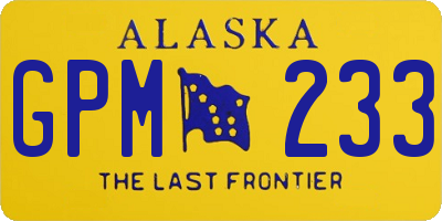 AK license plate GPM233