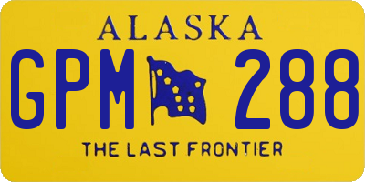 AK license plate GPM288