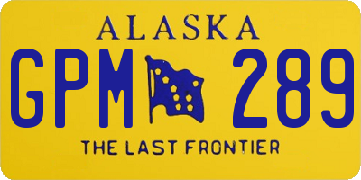 AK license plate GPM289