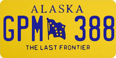 AK license plate GPM388