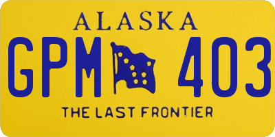 AK license plate GPM403