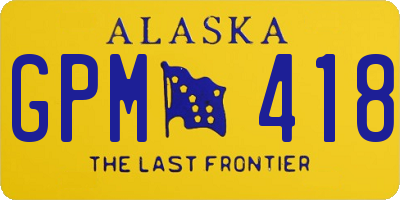 AK license plate GPM418