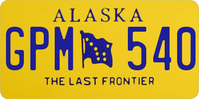 AK license plate GPM540