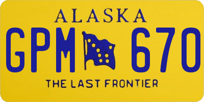 AK license plate GPM670