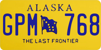 AK license plate GPM768