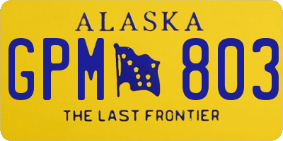AK license plate GPM803