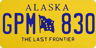 AK license plate GPM830