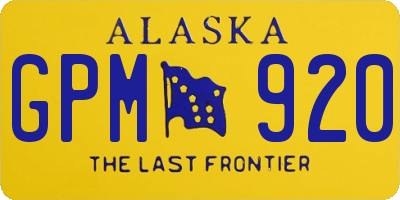 AK license plate GPM920
