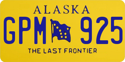 AK license plate GPM925