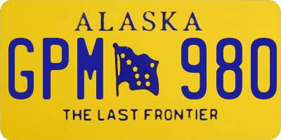 AK license plate GPM980
