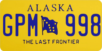 AK license plate GPM998