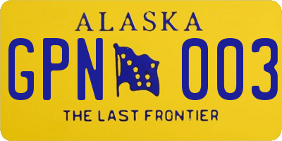 AK license plate GPN003