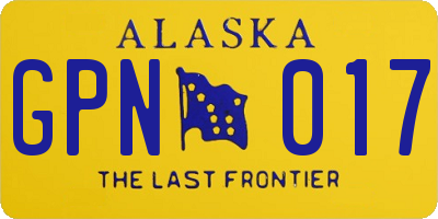 AK license plate GPN017