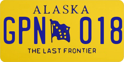 AK license plate GPN018