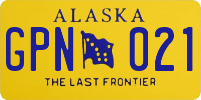 AK license plate GPN021