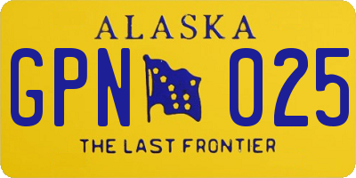 AK license plate GPN025